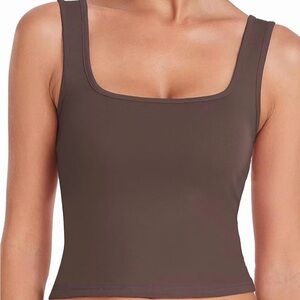 Reoira Square-Neck Tank Crop Top - Green